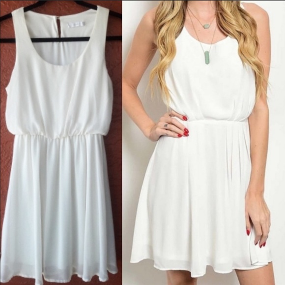 Lush Dresses & Skirts - 🎊 HP 6/2🎊 LUSH Ivory/Off White Chiffon Dress